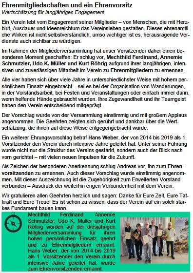 Ehrenmitgliedschaften/Ehrenvorsitz